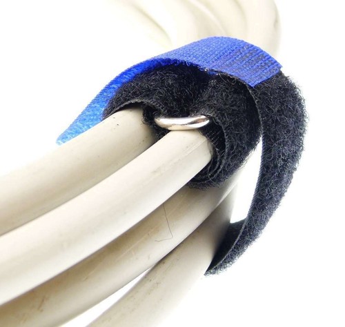 50 Kabelbinder Klettverschluss 30 cm x 20 mm blau Klettband Klettkabelbinder Öse - Bild 3 von 9