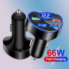 66W Zigarettenanz&uuml;nder 4USB +PD Ladeger&auml;t KFZ Auto Ladeadapter Handy Ladestecker