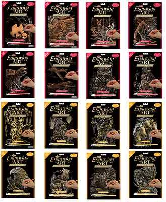 ENGRAVING ART SCRAPER FOIL A4 SIZE KITS WITH TOOL & INSTRUCTIONS - CHOOSE DESIGN