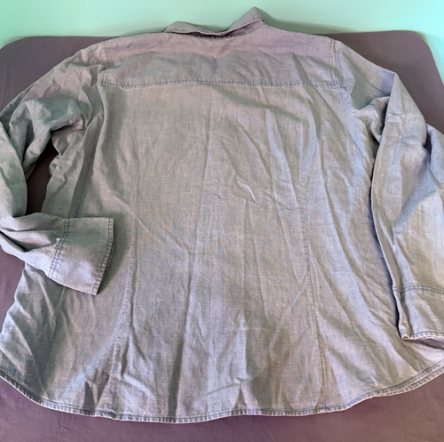 J Crew Indigo Blau Denim Button Down Hemd Damen 2X Langarm Tasche - Bild 5 von 8