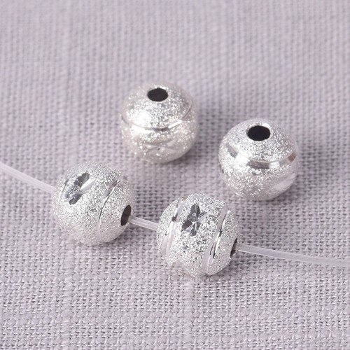 Lote de 30 cuentas sueltas de metal de latón mate huecas redondas de 8 mm 10 mm para hágalo usted mismo - Imagen 4 de 36