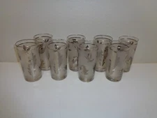 Wonderful Vintage 5 1/2" Libbey Silver Leaf Glasses Set of 8