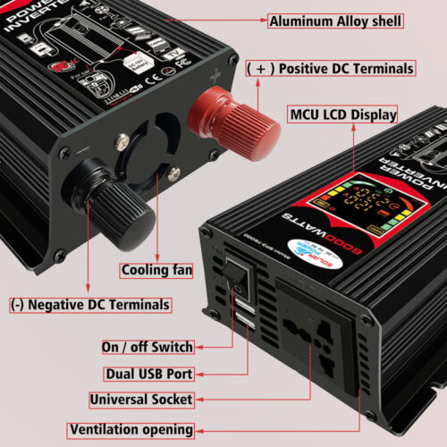 16000W 6000W 4000W Reiner Sinus Wechselrichter DC 12V auf AC 110V Wandler Digital - Bild 25 von 74