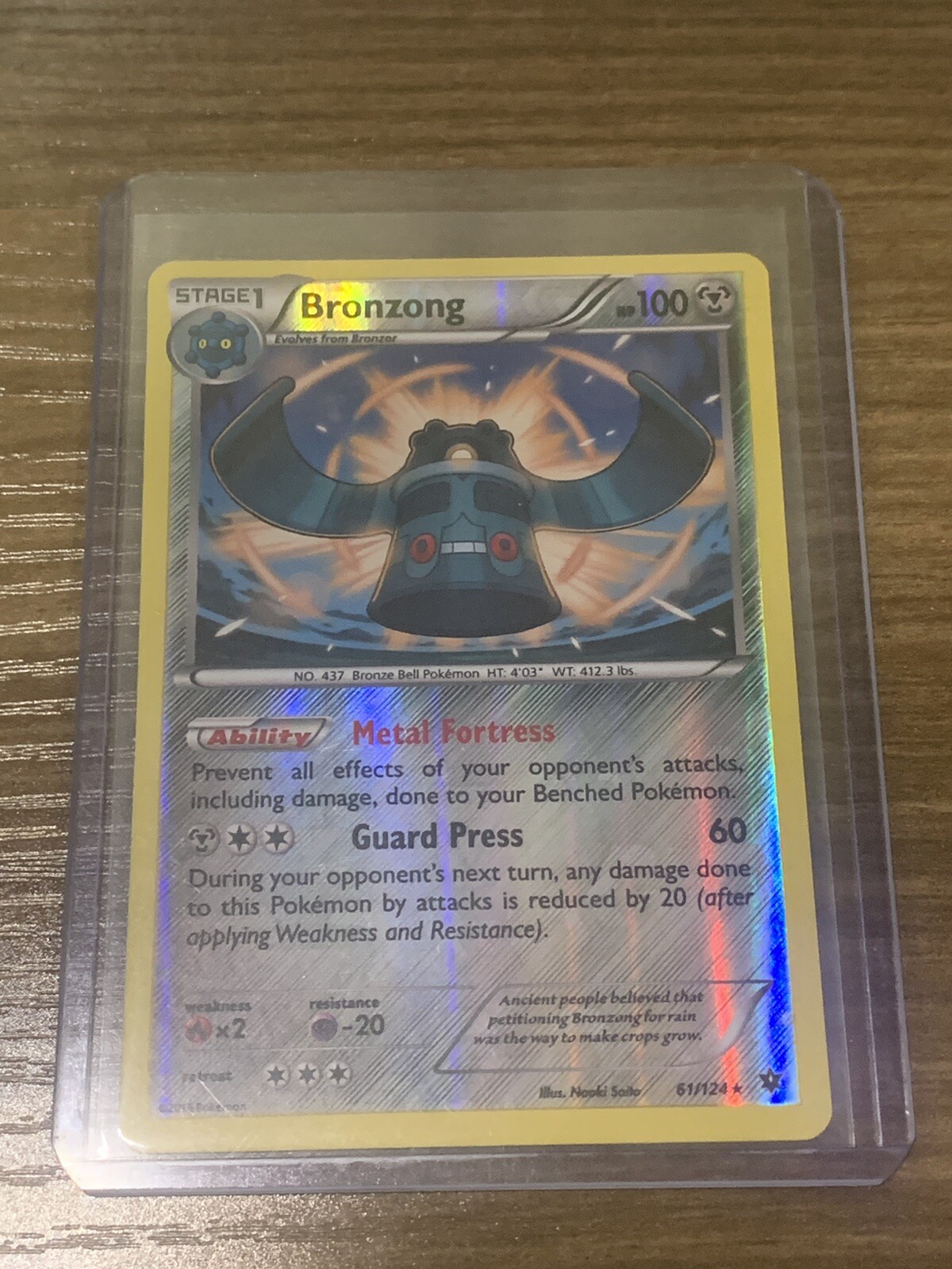 SHIPS SAME DAY Pokemon Card Bronzong 61/124 Reverse Holo Rare Metal Type 2016