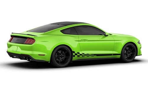 Wavy flag side stripes graphics stickers decals compatible with Ford Mustang - Picture 14 of 15