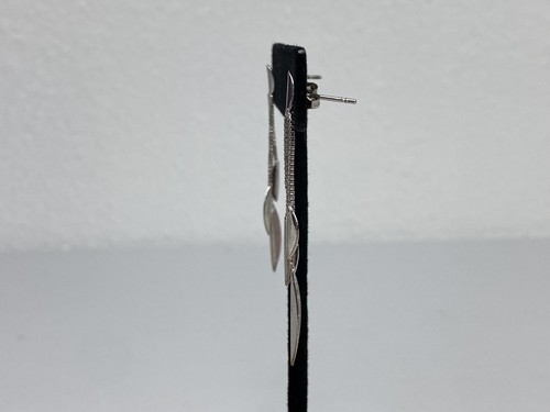 925 Sterling Silver 2” Falling Leaf Leaves Dangle Drop Earrings Dainty Delicate - 第 2/6 張圖片
