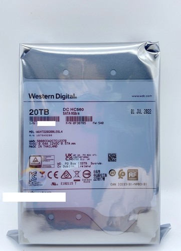 WD Ultrastar WUH722020ALE6L4 0F38755 20TB Internal 7.2K RPM SATA 6.0Gb/s 3.5''HD