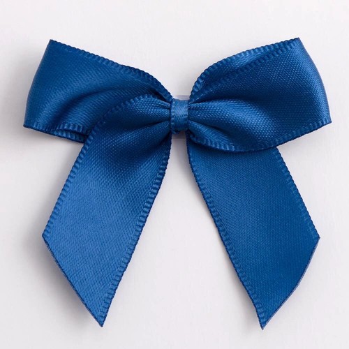 Satin Bows 5cm Wide Self Adhesive Pre Tied Ribbon Wedding Gift Craft Stick On - Picture 47 of 73
