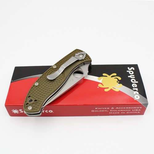 Spyderco Tenacious FRN - Modern Lightweight Combo Knife 8Cr13MoV - OD/SS - EDC - Picture 7 of 7