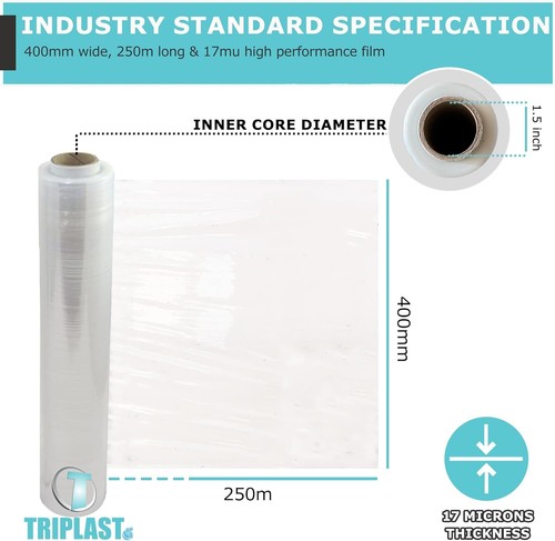 Pallet Stretch Shrink Wrap Roll (400Mm X 250M),Strong Plastic Wrap,Luggage Wrap - Picture 3 of 7