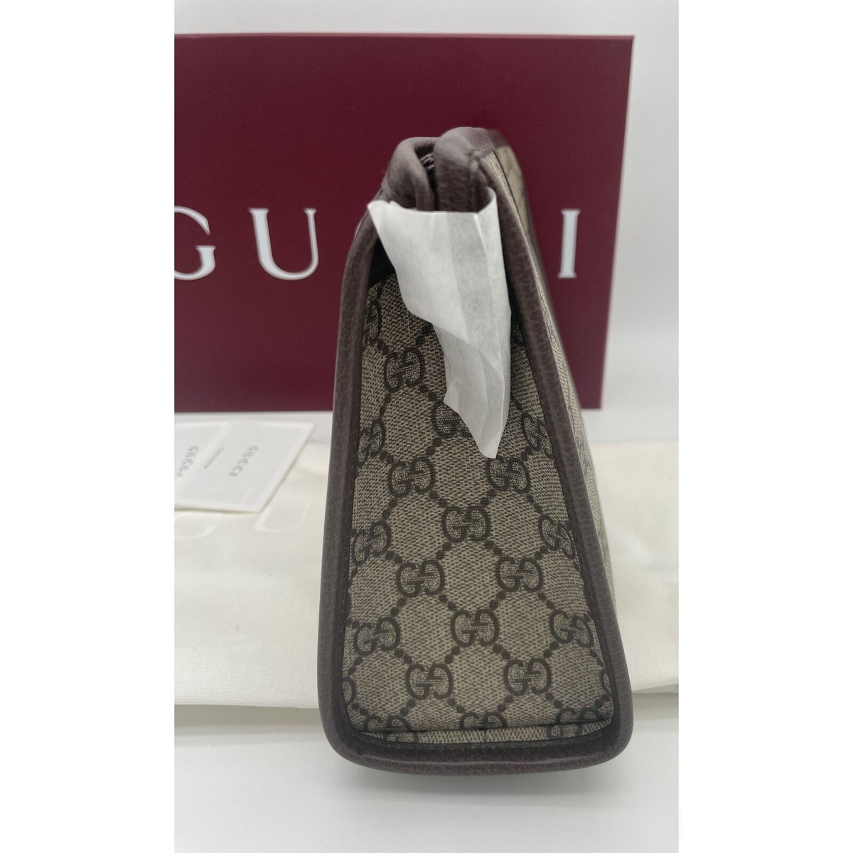NEW Gucci Ophidia Wash Travel Clutch Pouch GG Zip Bag Box