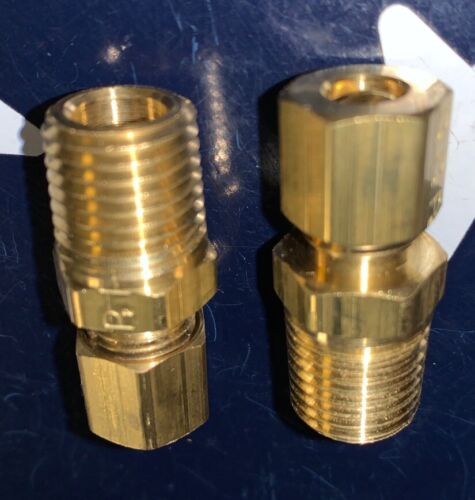 2X Merit 1/4” Male NPT X 5/16” Compression Fitting 1/4”MNPT X 5/16”COMP BRASS - Picture 4 of 4