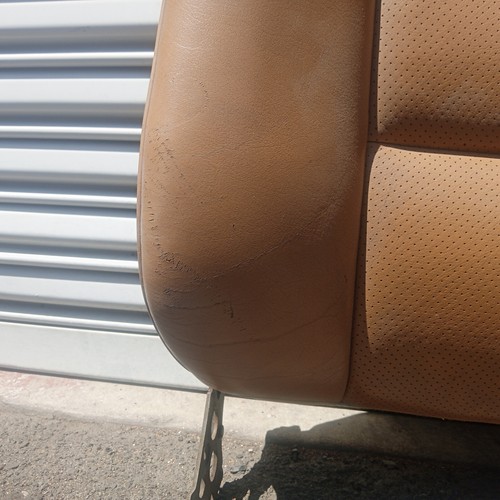 Tan Leather Heated Seat Upper Seat Back Cover Mercedes W126 350 420 560 S E D L - Picture 3 of 9