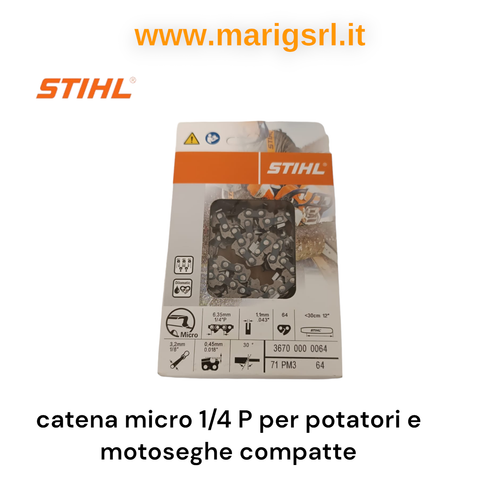 Catena STIHL Micro 1/4P 30 cm 1,1 64M motosega potatore HT 56 103 105 133 HTA 50 - Foto 1 di 3