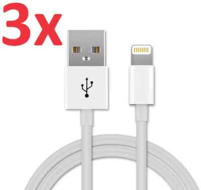 Ladekabel 3 PACK für iPhone 7 8 X XR XS 11 12 13 14 Pro Max iPad 1m NEU SET