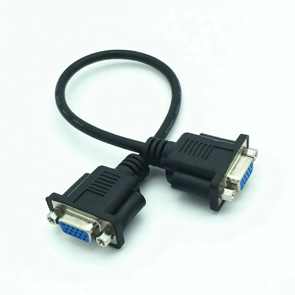 VGA Panel Mount Monitor Extension Cable Female to Female - 0.3m - Image 3 of 4