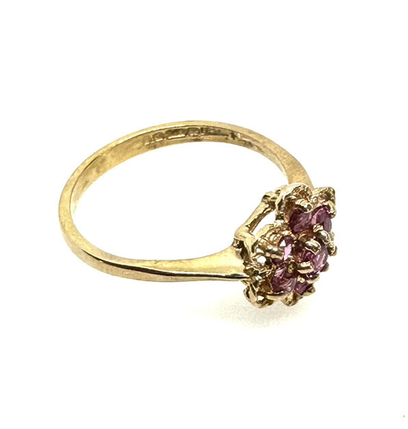 9ct Gold Ruby Ring Yellow Gold Ruby Ring Ruby Flo… - image 18