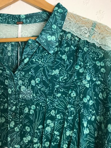 FREE PEOPLE EMERALD SHEER ROMANCE MINI SHIRT DRESS (SIZE S) RRP £148 - Picture 5 of 9