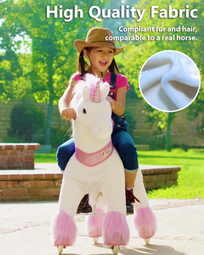 PonyCycle® Rosa Einhorn Reiten auf Pferd Spielzeug Modell U für Alter 4-9 - Bild 4 von 12