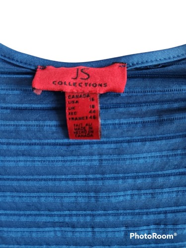 NWT Semi-Sheer Open Crop Pleated JS Collections Bolero Jacket Ocean Blue 16 - Picture 5 of 8