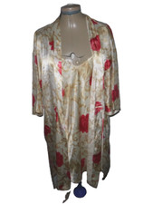 VTG 90  s SEARS Inner Most Short Satin Floral Nightgown Robe Set M