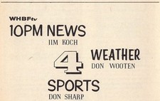1964 WHBF TV NEWS AD/JIM KOCH/DON WOOTEN/DON SHARP SPORTS/ROCK ISLAND,ILLINOIS
