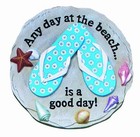 Spoontiques - Garden Décor - Beach Sandals Stepping Stone - Decorative Ston