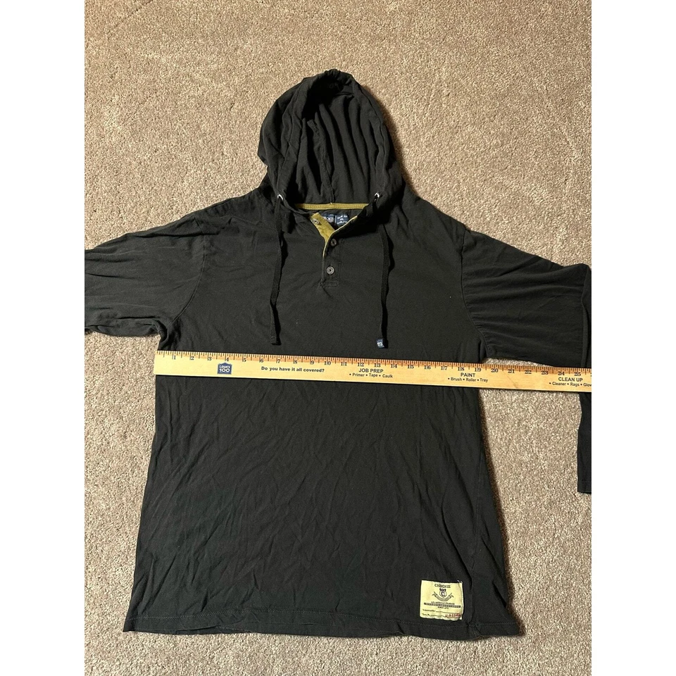 Sudadera con Capucha Cherokee Para Hombre 2XL Henley Algodón Manga Larga Negra Años 90 Grunge Gótico Foto 3 de 4