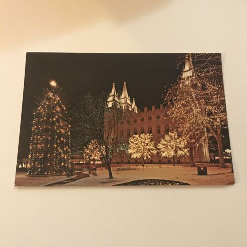 Older Postcard - Christmas Time On Temple Square - Salt Lake City, Utah