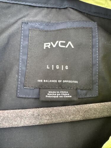 RVCA Mens Windbreaker size large Blue And Yellow - EUC - Picture 3 of 7