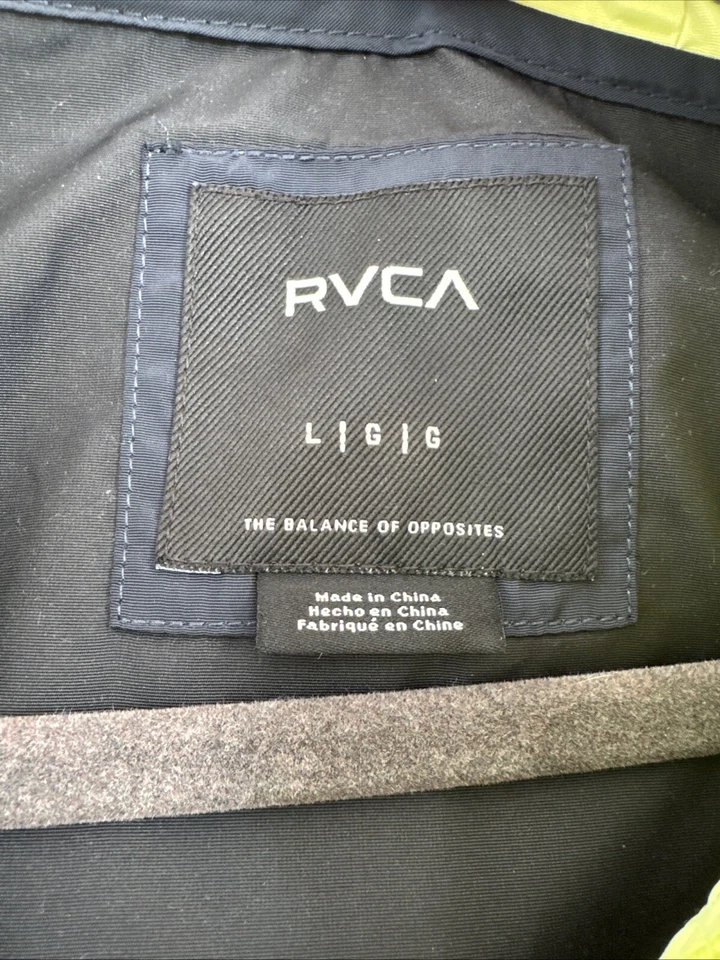 Cortavientos RVCA Hombre Talla Grande Azul Y Amarillo - Usado en Excelente Condición Foto 3 de 4