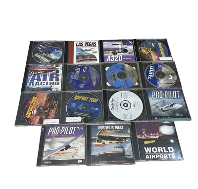 Flight Simulator Software Lot Of 15 Vintage PC discs Microsoft Pro Pilot ++