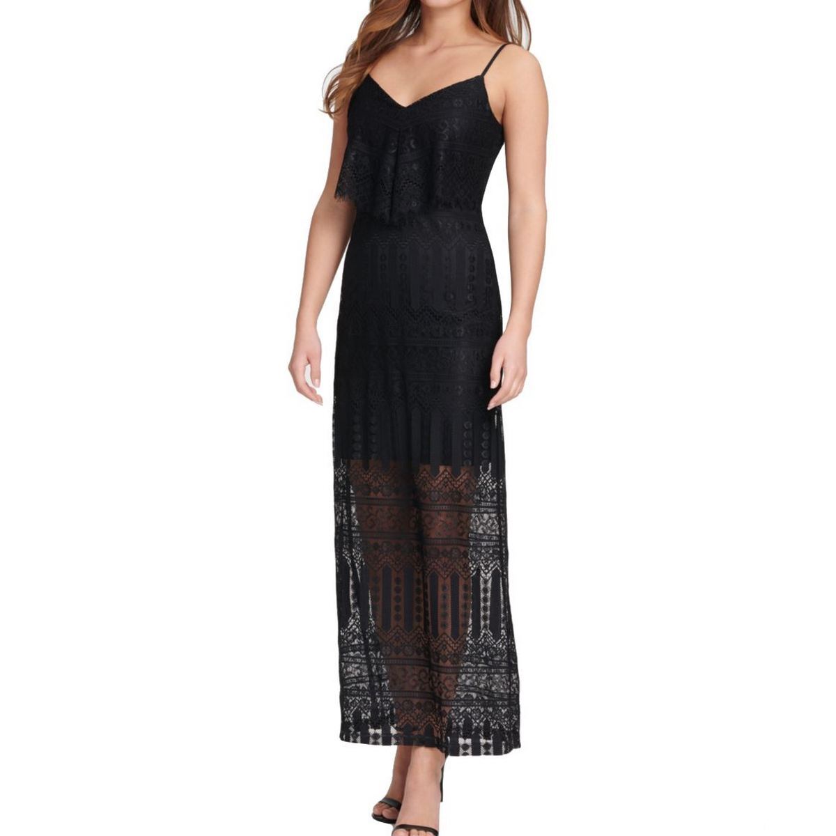 Black Lace Dress Guess Black Maxi Dress Guess Sunset Geo Lace Maxi Dress  Black Size 10