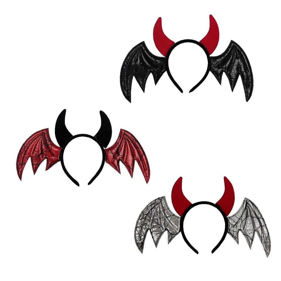 Devil Horns Bat Wings Headband Headwear Cosplay Costume Show Party