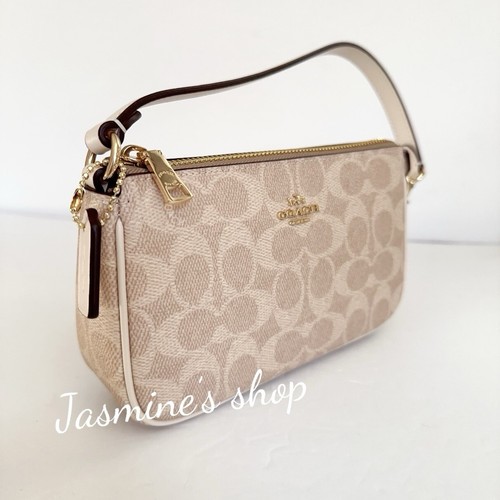 NWT Coach Nolita 19 In Signature Canvas CW426 (Sand/chalk )+ free Pearl Chain - Picture 9 of 18