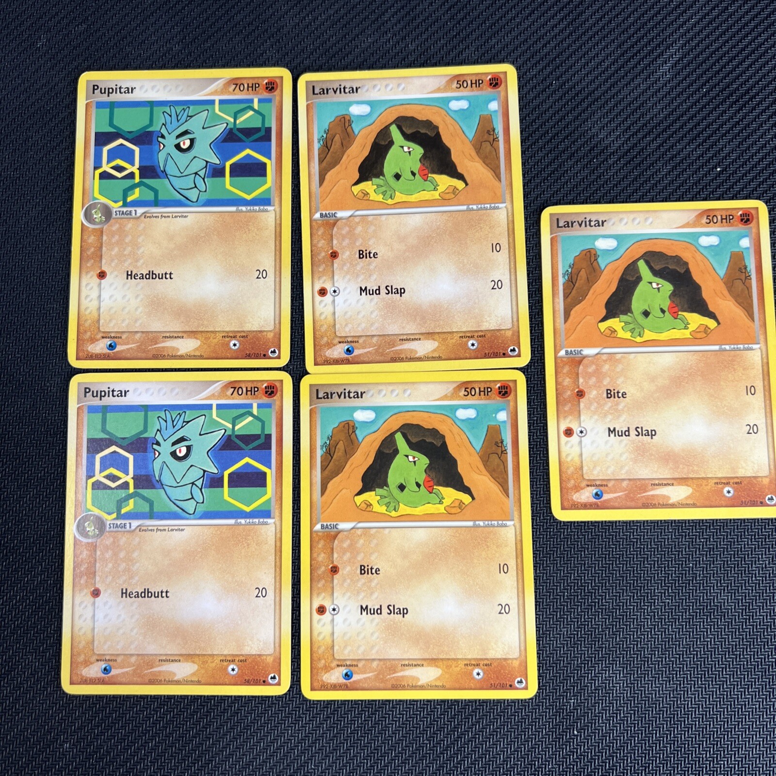 Larvitar 51/101 Pupitar 58/101 EX Dragon Frontiers Pokemon Card Non-Holo 5