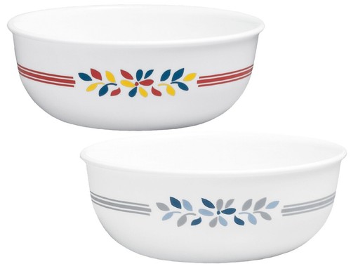 Corelle-PRAIRIE-GARDEN-16-oz-SOUP-Cereal-BOWL-Choose-RED-or-GRAY-Floral-Motif