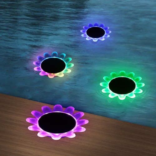 2er Solar LED Poolbeleuchtung RGB Poollicht Poollampe Schwimmbad Wasserdichte - Bild 4 von 18