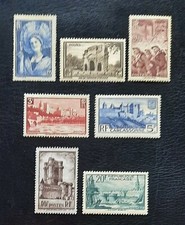 France 1938 Série Sites et Monuments n° 388 à 394, NEUFS*, Cote=72€