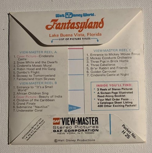 View-Master WALT DISNEY WORLD FANTASYLAND - H25 - 3 Reel Set + Booklet - Picture 2 of 10