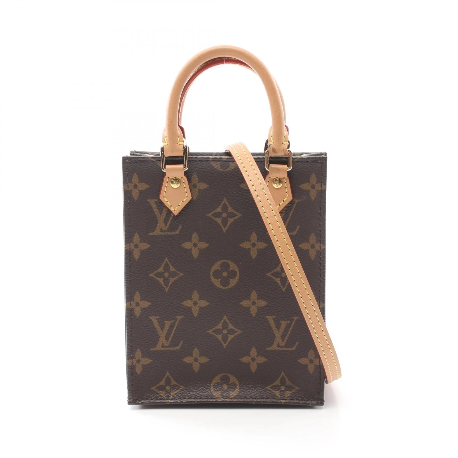 LOUIS VUITTON（LV） Borsa a mano Louis Vuitton Petit Sac Plat 2 vie M69442 tela monogramma usata donna LV
