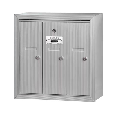 Aluminum Surface-Mounted USPS Access Vertical Mail Box with 3 Door Mailbox NEW
