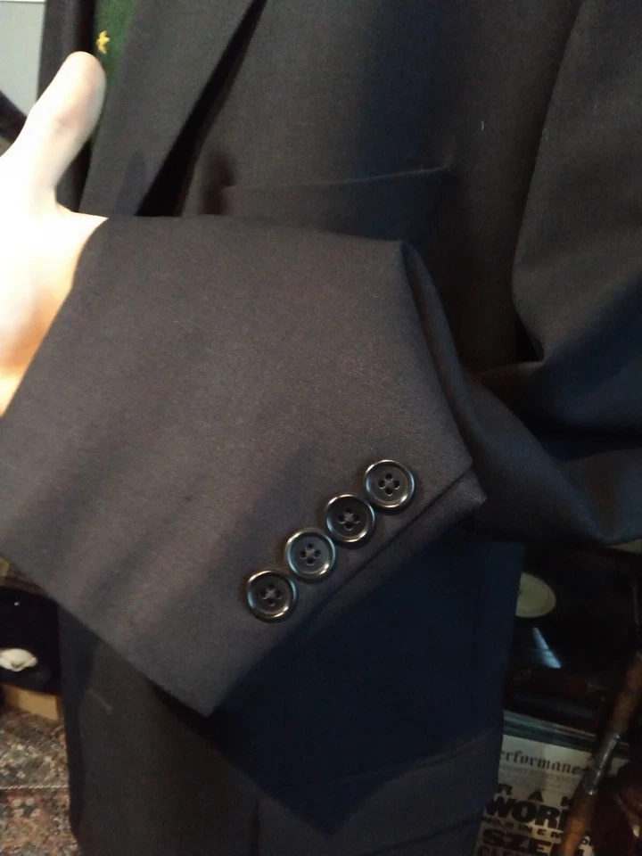 BROOKS BROTHERS Mens Navy 3 Roll 2 Button Sport Coat Size 45r (Fits Like A 46r) - Image 4 of 4