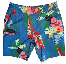 Tommy Hilfiger Men Swim Trunks Unlined Parrot Tropical Multi Color Board Shorts