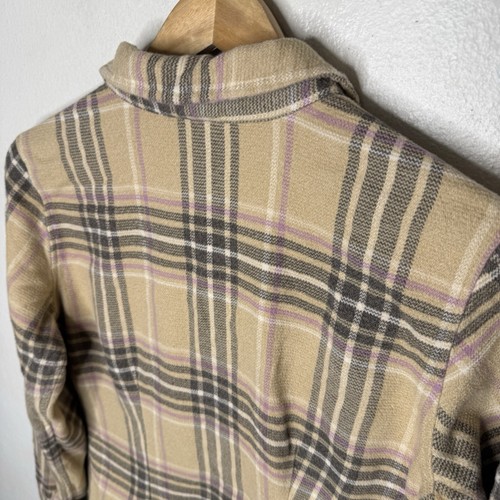 Patagonia Fjord Flannel Long Sleeve Shirt Beige Purple Button Front Women’s 4 - Bild 5 von 9