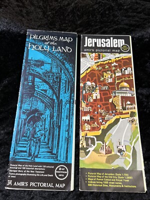 Lot of 2 maps - JERUSALEM + Pilgrims Map of the Holy Land