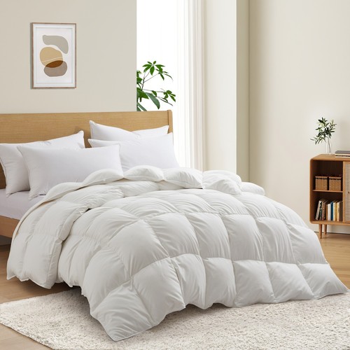 Winter Extra Warm Comforter Cozy Fullfy , White Goose Down Duvet Insert Blanket - Picture 12 of 15