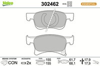 Bremsbelagsatz Scheibenbremse Essential Valeo 302462 FüR Opel Corsa X15 Adam M13