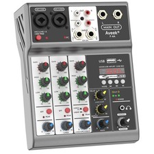 Professional Audio Mixer, Sound Board Mixing Console with 4 Channel Digital U...