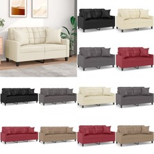 Sofa 2/3-Sitzer mit Zierkissen Loungesofa Couch Wohnzimmersofa Kunstleder DE